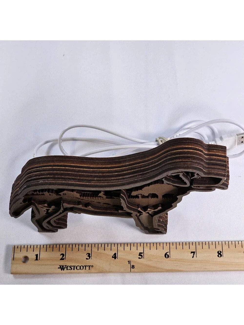 HiPARK 3D Wooden Dog LED Night Light Golden Retriever Labrador Wood Sculpture